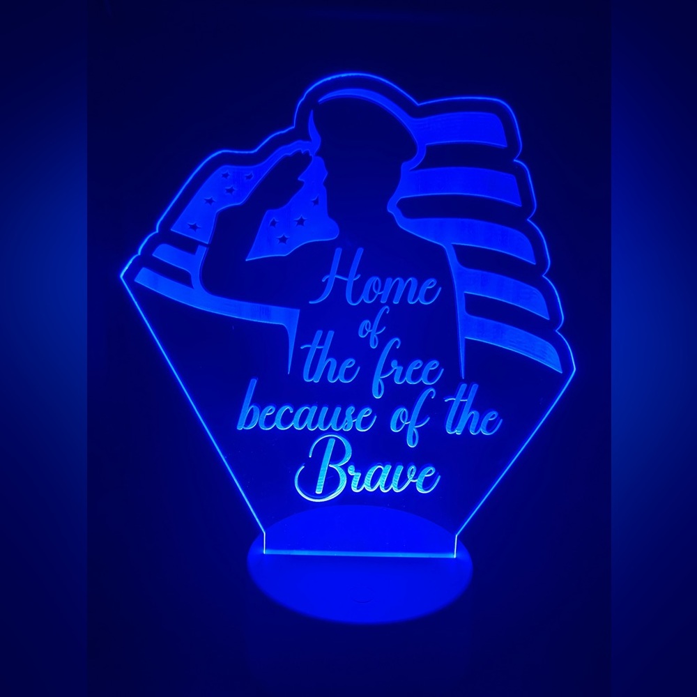 LED sign Home of the Free Because of the Brave
